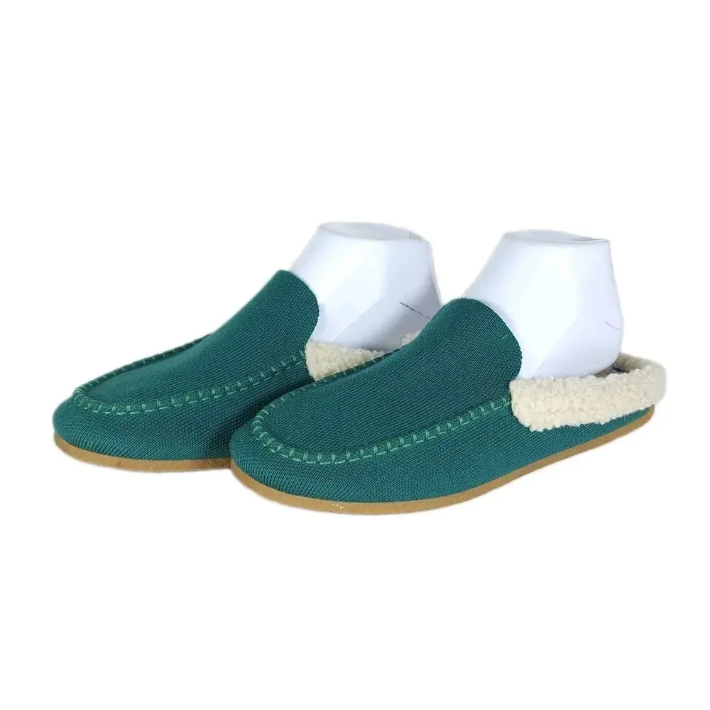 Rothy's The Scuff Slipper Women's US8 Green Wool Blend Sherpa Slip On Slippers